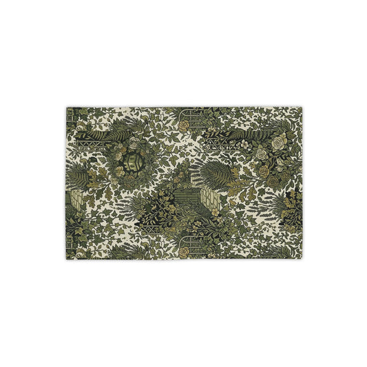 Tropical Foliage Beach Towel with Olive Green Botanical Garden Print