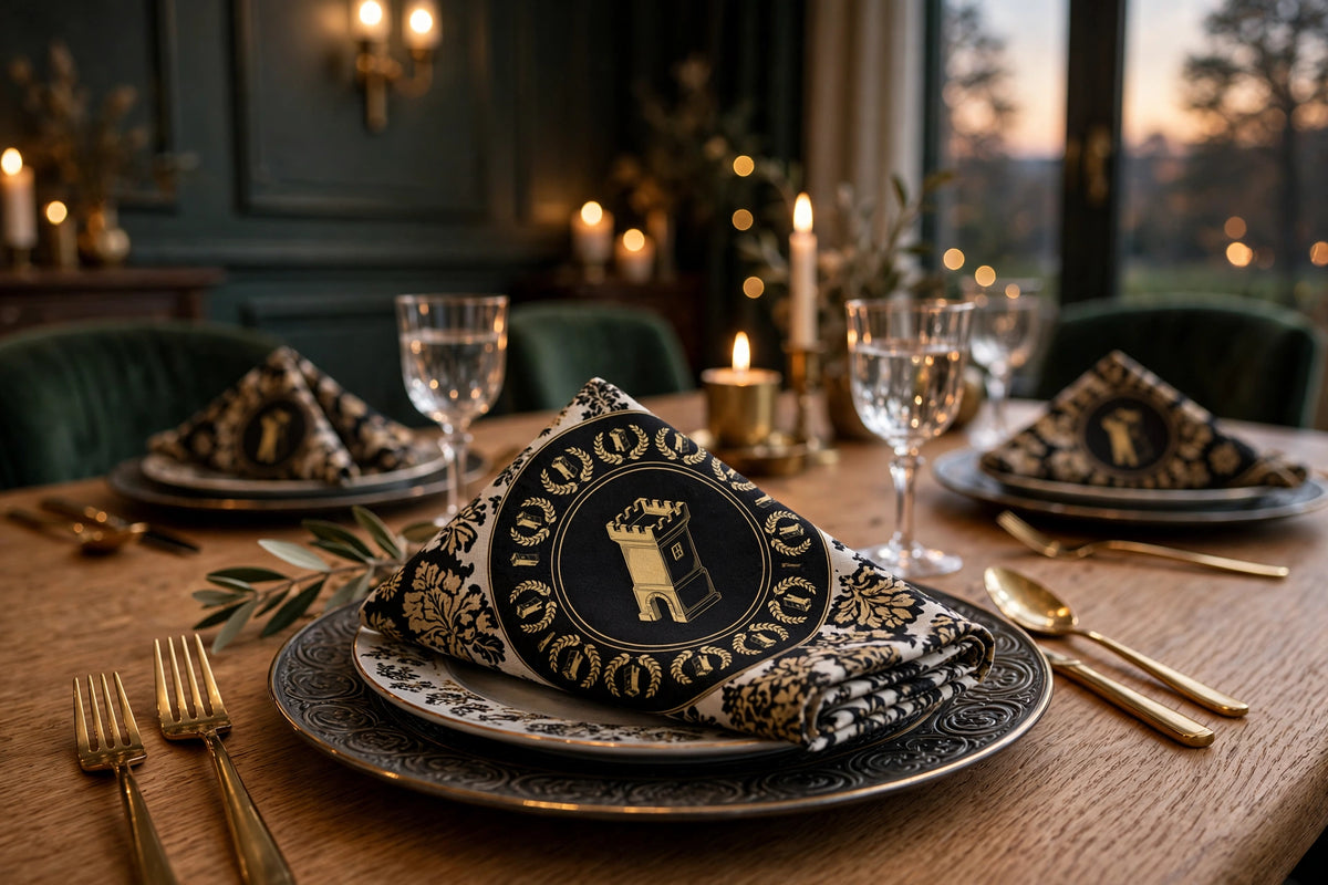 Damask Tower Napkins — front view