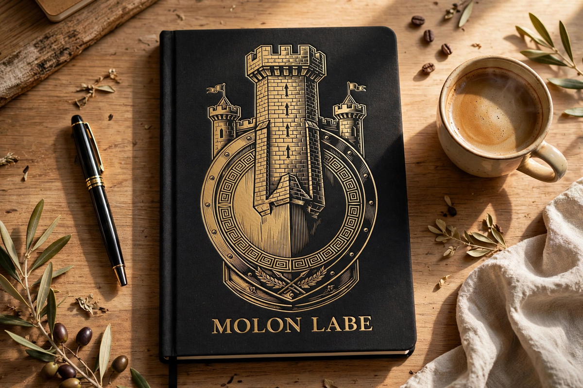 Debrief Notebook with Thermopylae cover art