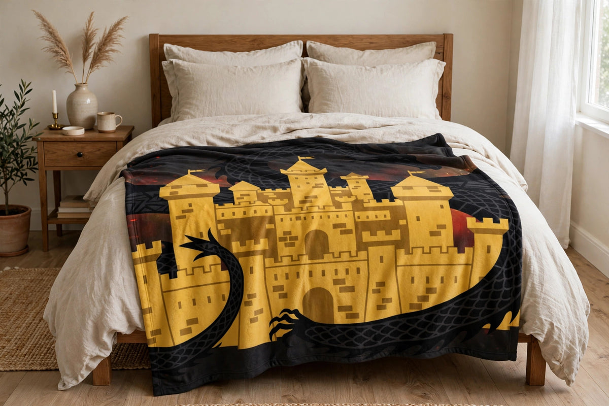 Dragonfire Blanket — lifestyle photo