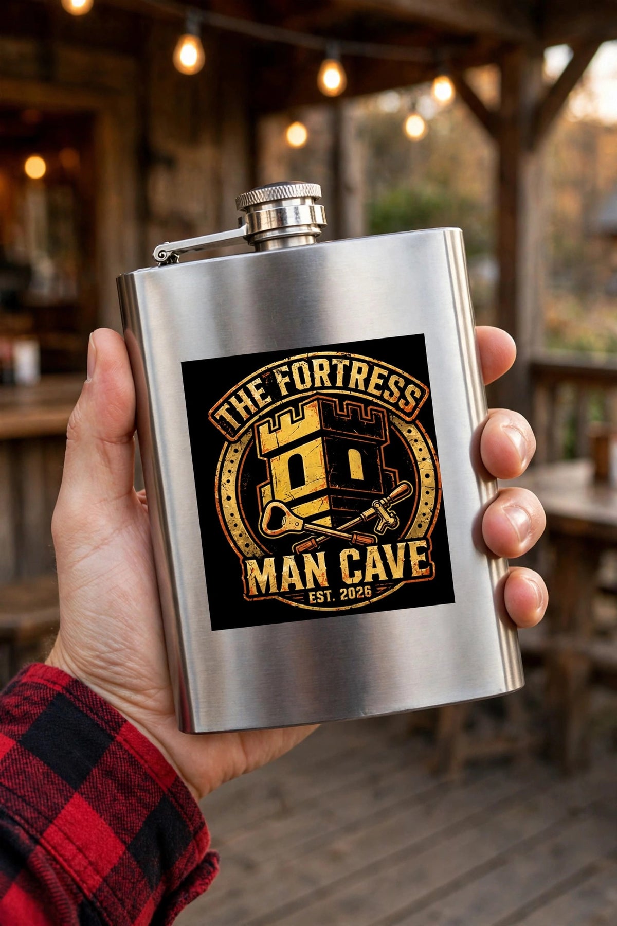 Stainless Steel Flask — lifestyle photo