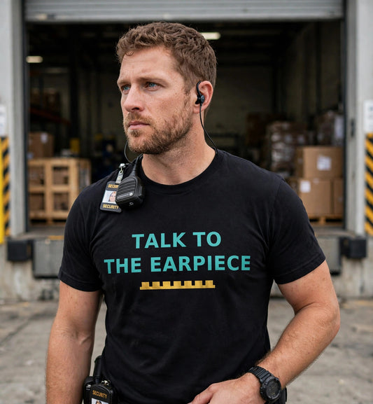 Talk To The Earpiece — T-Shirt — lifestyle photo
