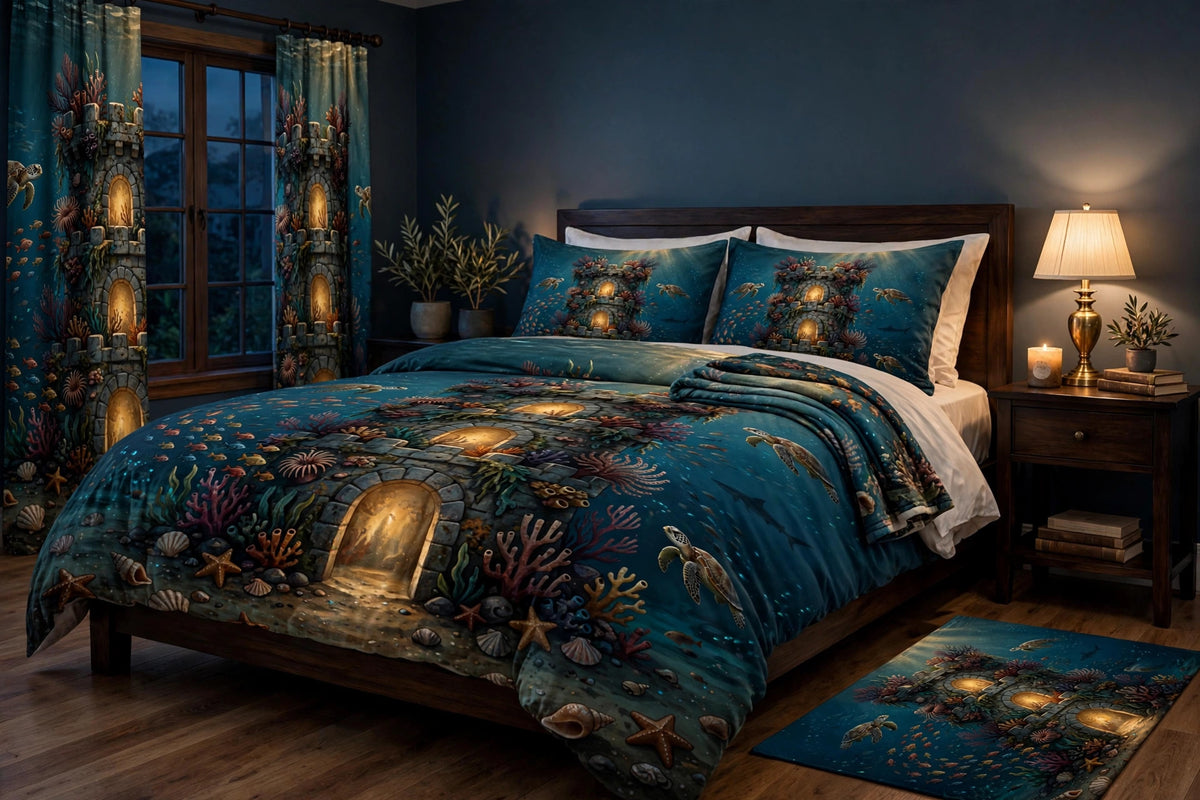 Complete bedroom set shown in a styled room