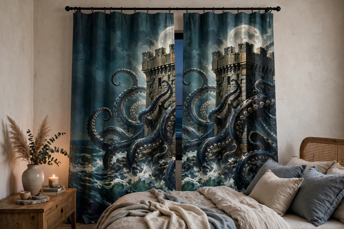 The Kraken's Embrace — Curtains — lifestyle photo