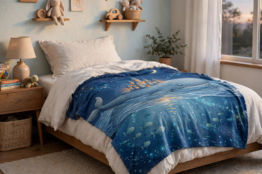 The Whale's Lullaby — Blanket — lifestyle photo