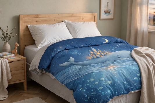 The Whale's Lullaby — Duvet Cover — lifestyle photo