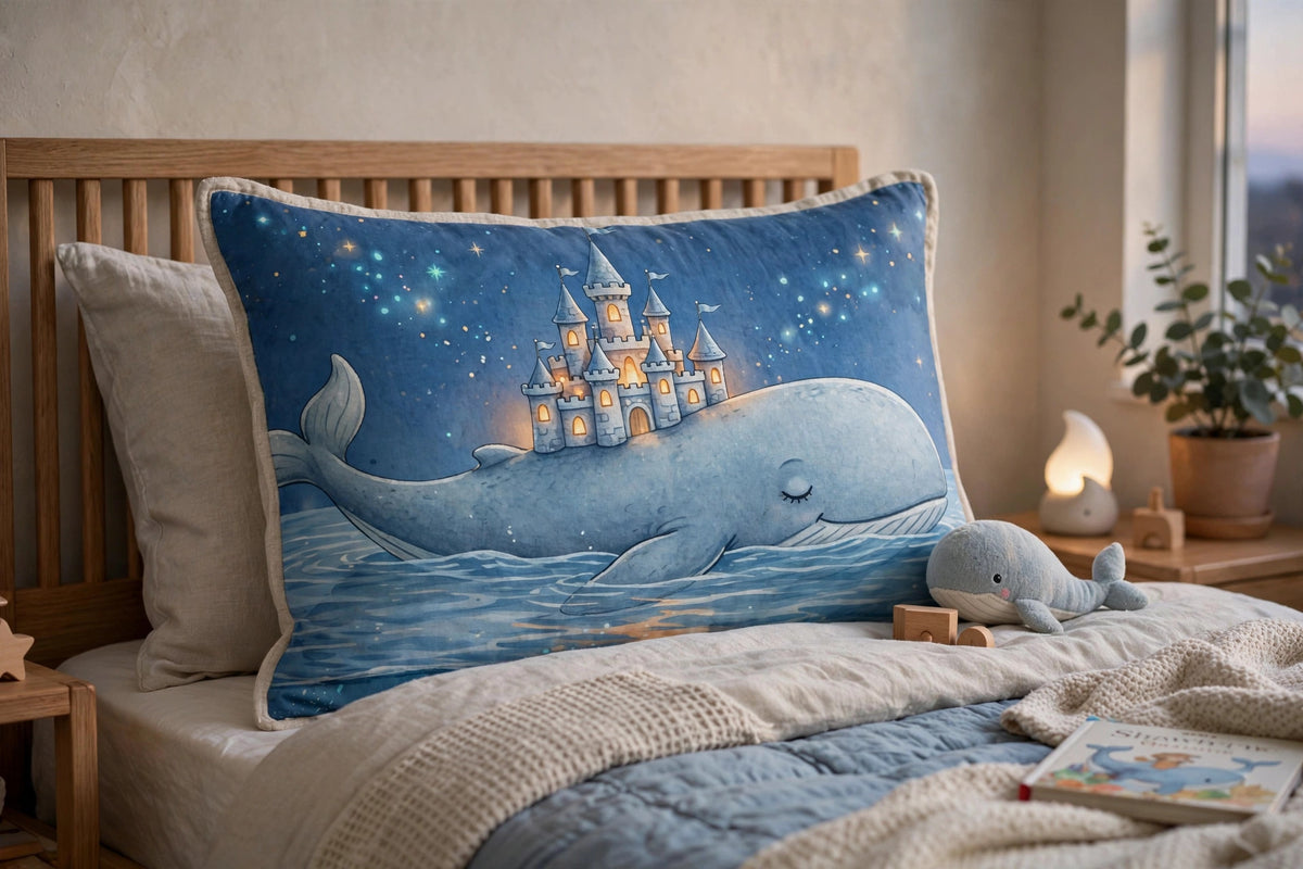 The Whale's Lullaby — Pillow Sham — lifestyle photo