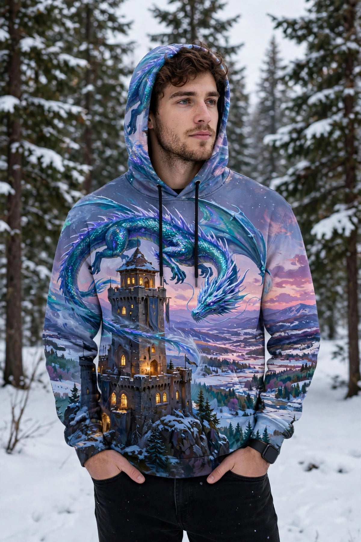 Winter 2026 — Hoodie (Frost Dragon) — lifestyle photo