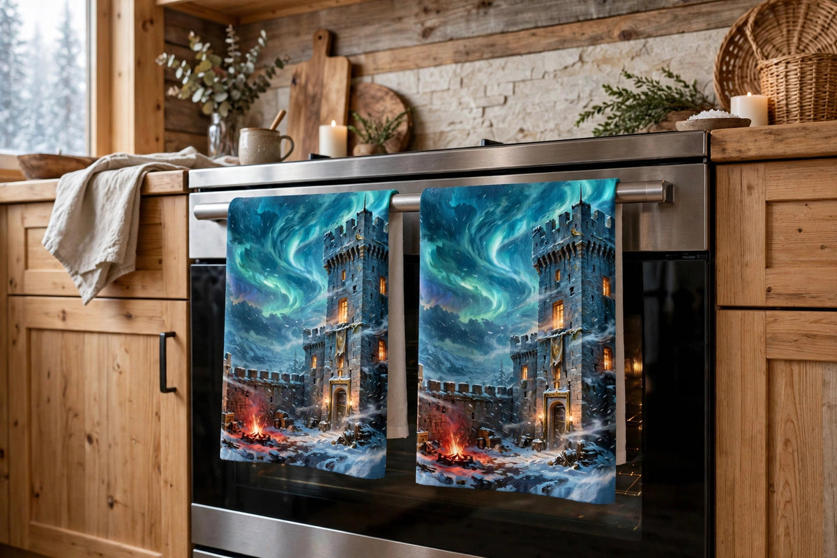 Winter 2026 — Tea Towels (Blizzard Fortress) — lifestyle photo