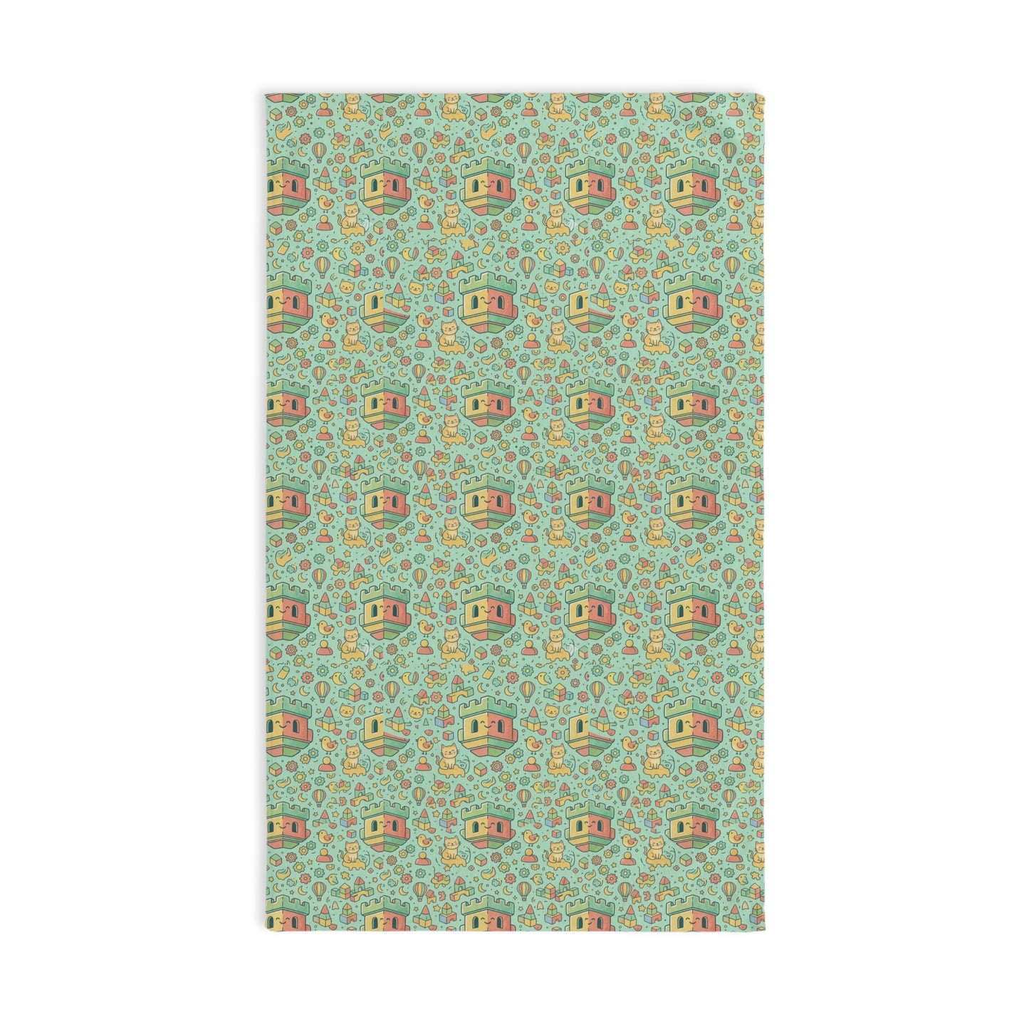 Blockhouse Retro Camper Pattern Hand Towel — Vintage RV & Floral Kitchen Towel
