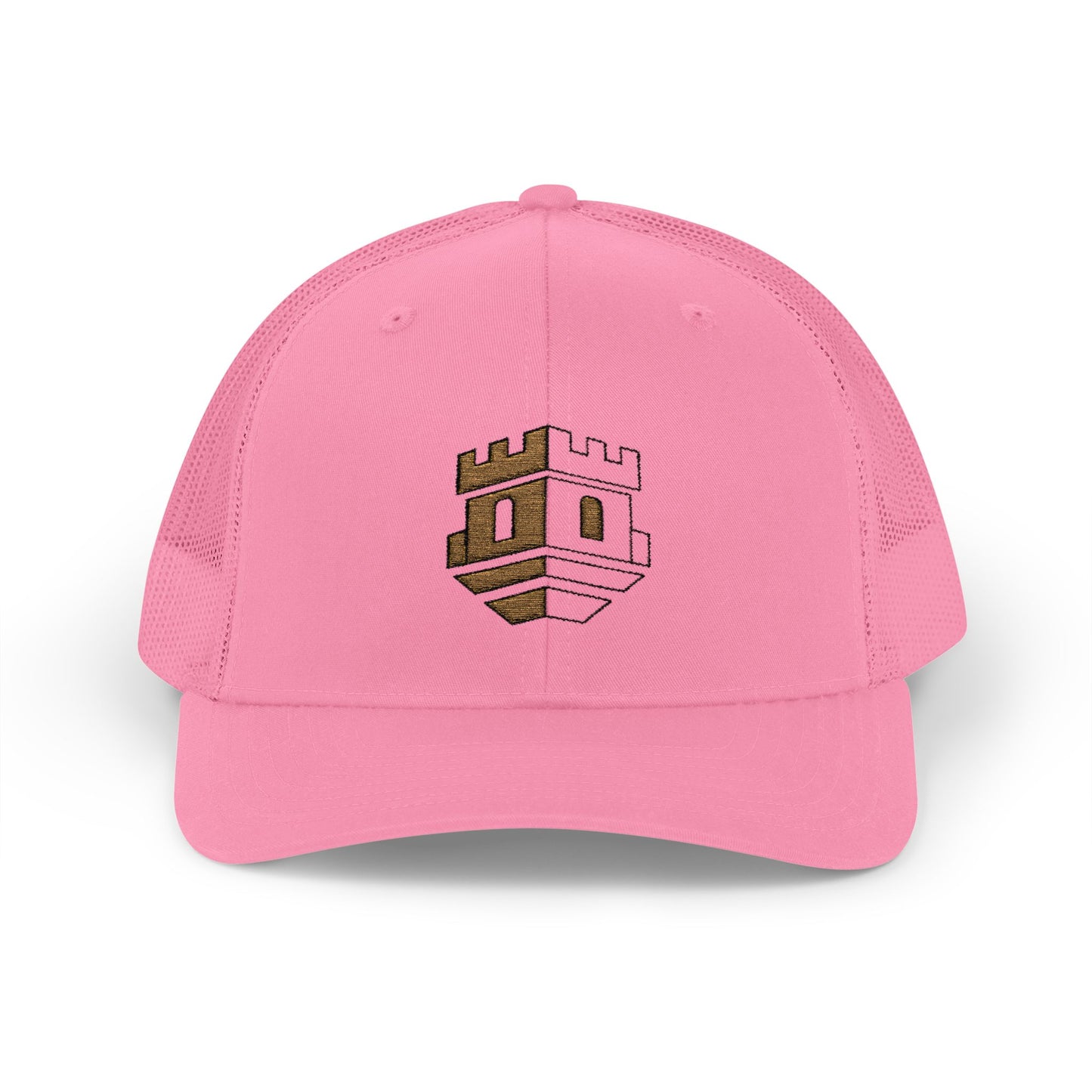 Trucker Cap with Gold Blockhouse Castle Embroidered Logo