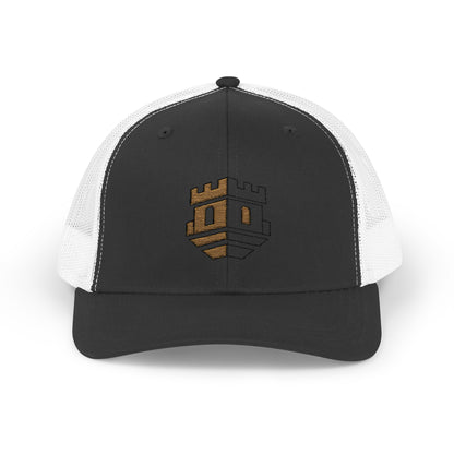 Trucker Cap with Gold Blockhouse Castle Embroidered Logo