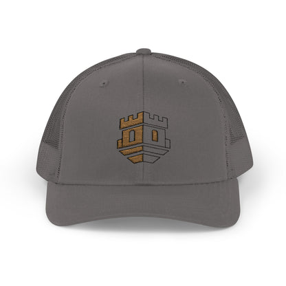 Trucker Cap with Gold Blockhouse Castle Embroidered Logo