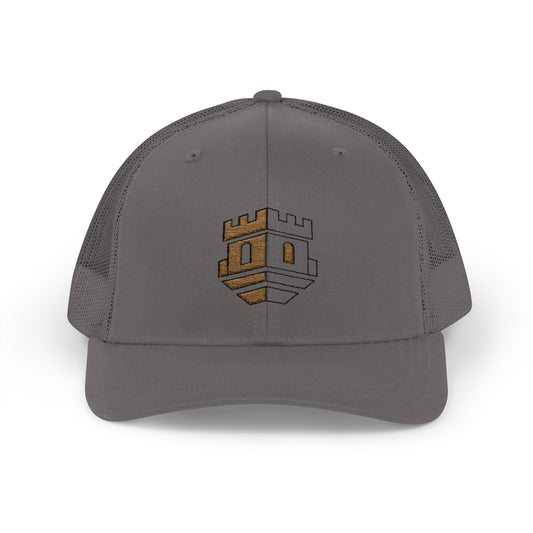 Trucker Cap with Gold Blockhouse Castle Embroidered Logo