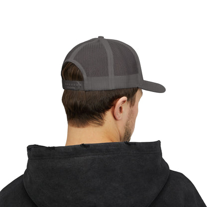 Trucker Cap with Gold Blockhouse Castle Embroidered Logo