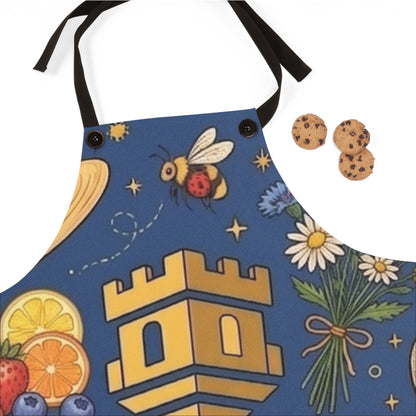 Blockhouse Defense Consulting "Summer Haven" Logo Apron — Floral & Culinary Company Branded Kitchen Apron