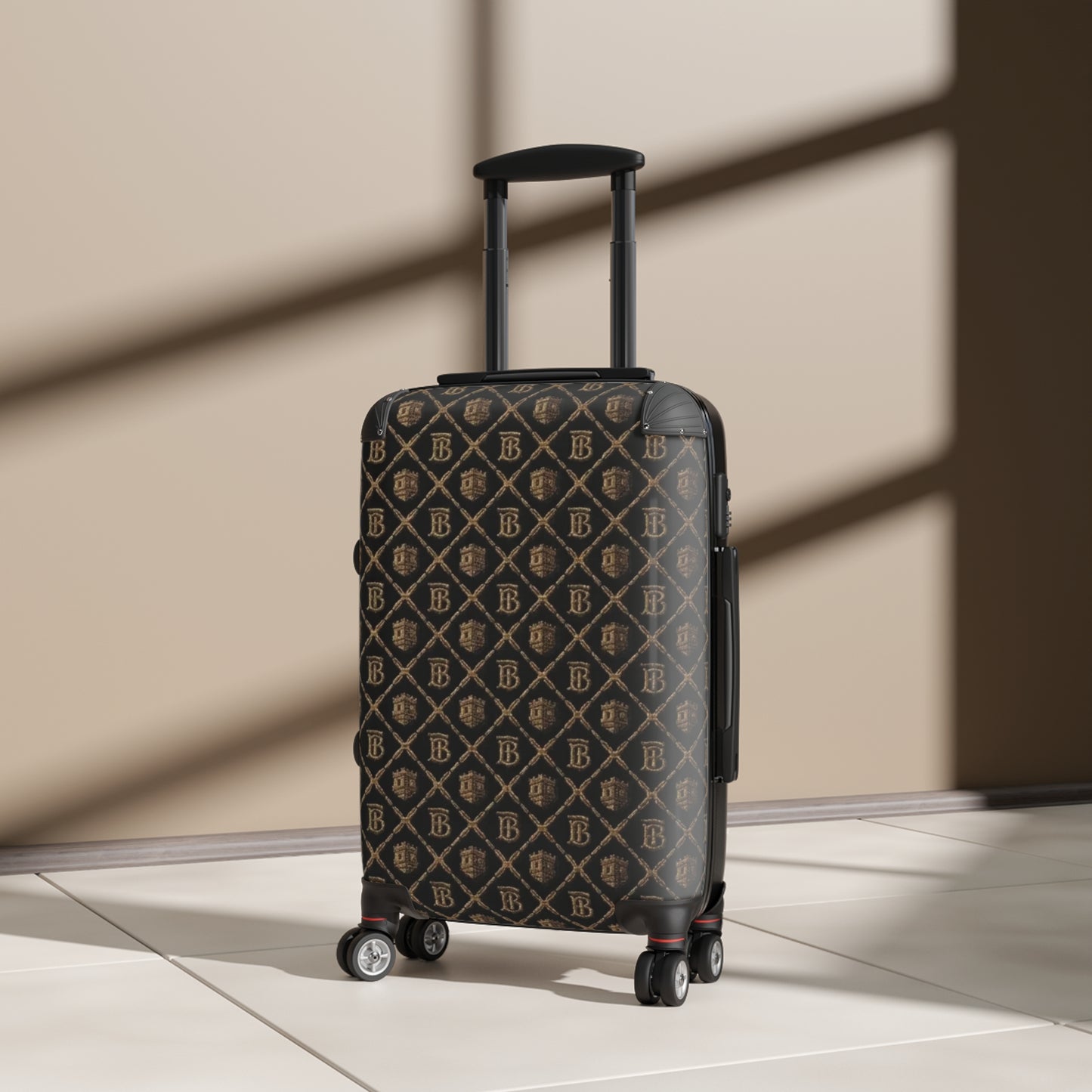 Monogram Travel Suitcase with Luxe Brown Patterned Limited Edition Carry-On
