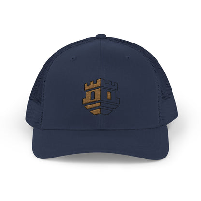 Trucker Cap with Gold Blockhouse Castle Embroidered Logo