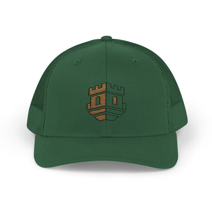 Trucker Cap with Gold Blockhouse Castle Embroidered Logo