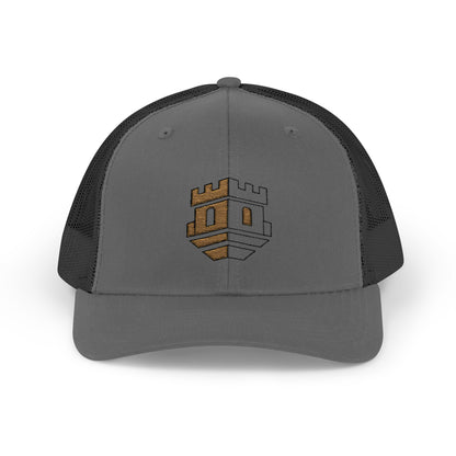 Trucker Cap with Gold Blockhouse Castle Embroidered Logo