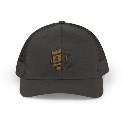 Trucker Cap with Gold Blockhouse Castle Embroidered Logo