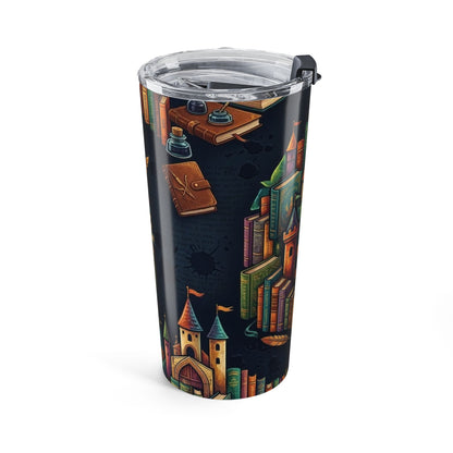 20oz Book Castle Tumbler with Blockhouse Fantasy Library Travel Mug