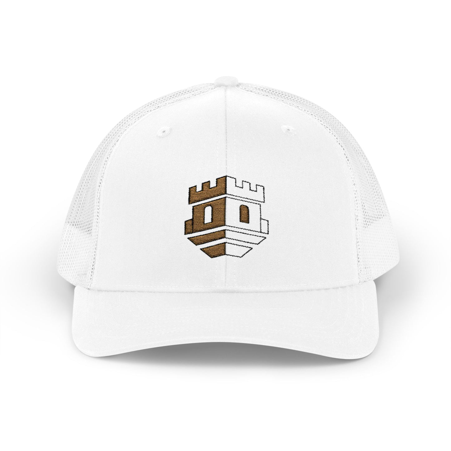 Trucker Cap with Gold Blockhouse Castle Embroidered Logo