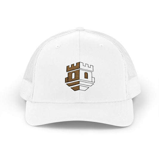Trucker Cap with Gold Blockhouse Castle Embroidered Logo