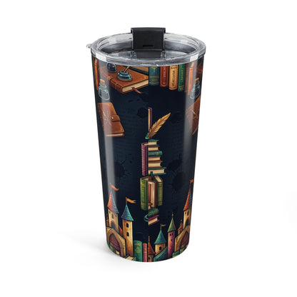 20oz Book Castle Tumbler with Blockhouse Fantasy Library Travel Mug