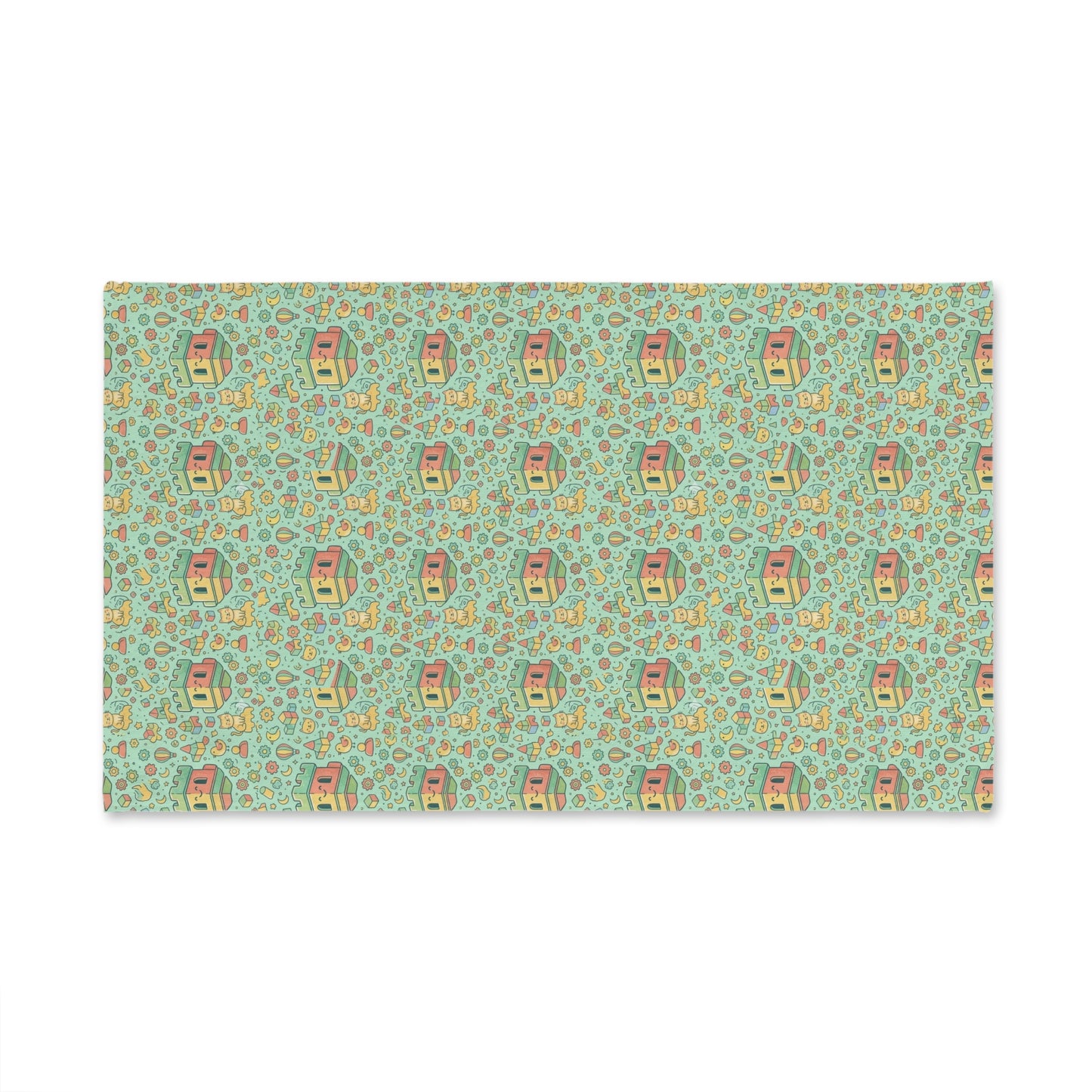 Blockhouse Retro Camper Pattern Hand Towel — Vintage RV & Floral Kitchen Towel