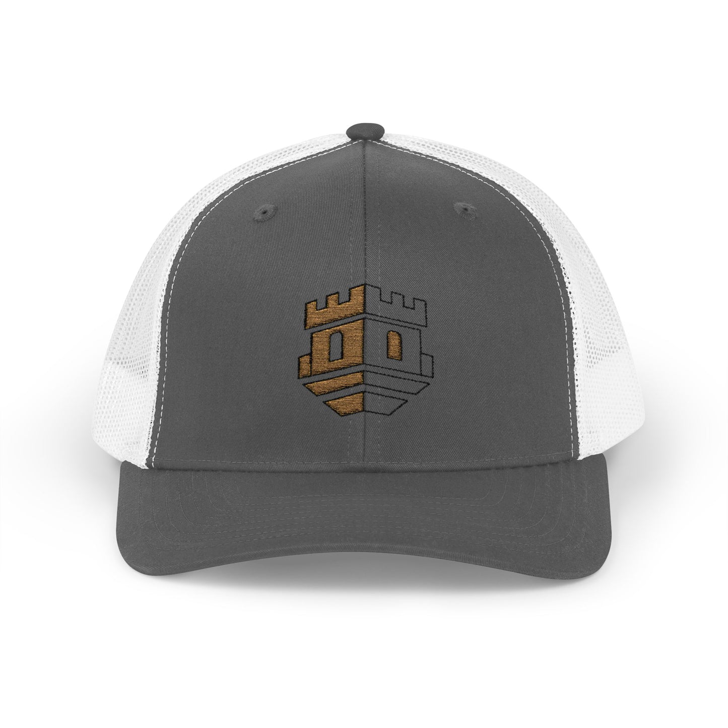 Trucker Cap with Gold Blockhouse Castle Embroidered Logo
