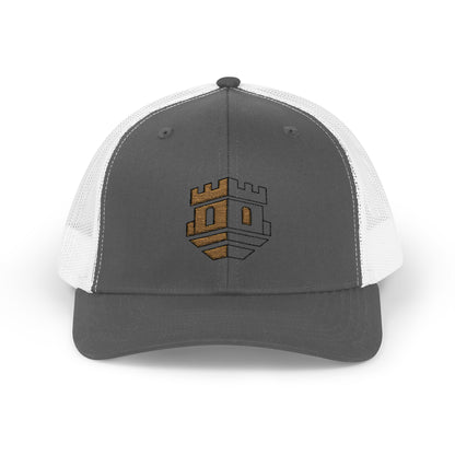 Trucker Cap with Gold Blockhouse Castle Embroidered Logo