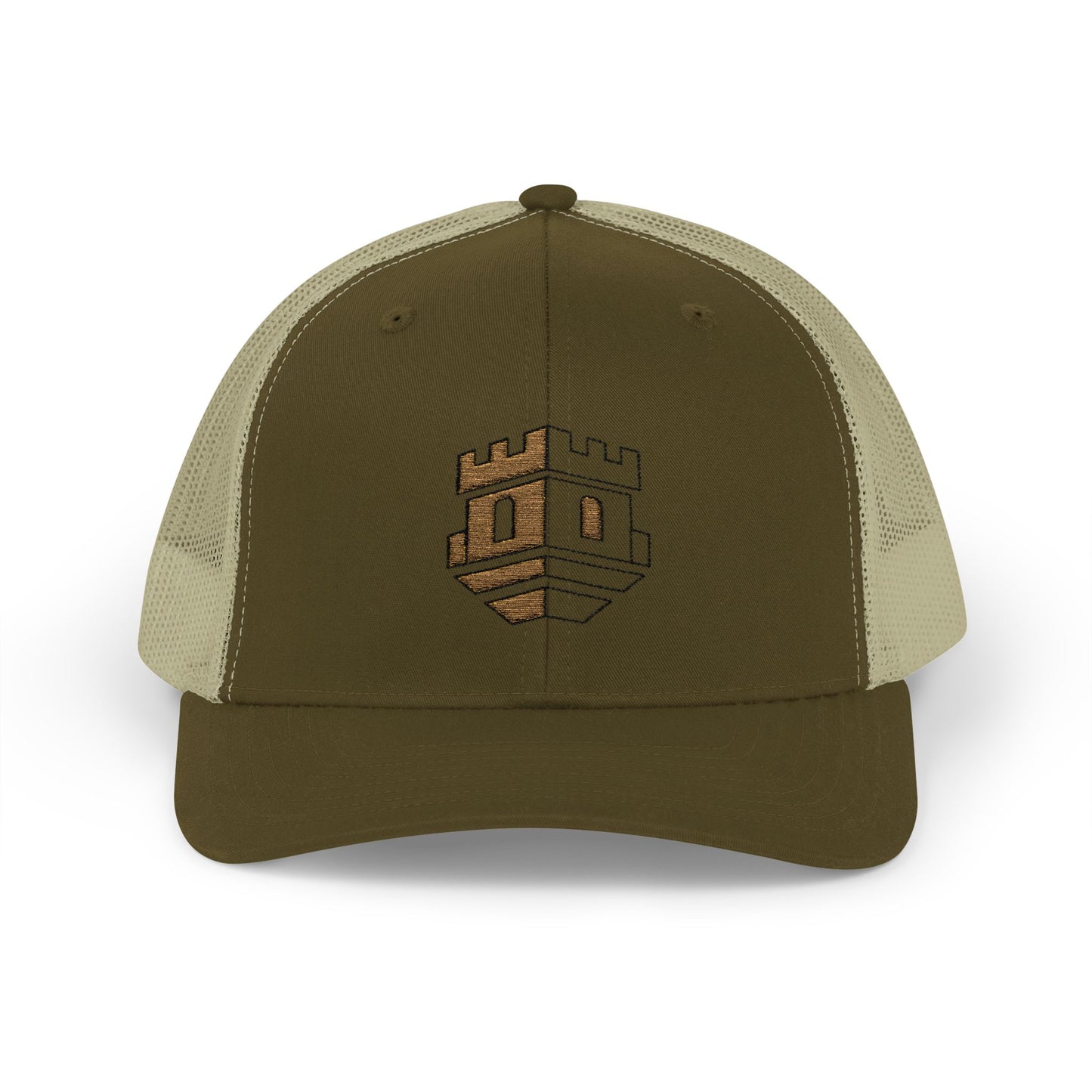 Trucker Cap with Gold Blockhouse Castle Embroidered Logo