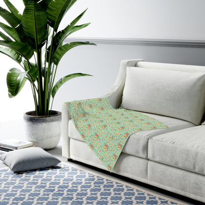 Baby Swaddle Blanket – Cute Retro Blockhouse House & Toy Pattern, Soft Mint Nursery Swaddle