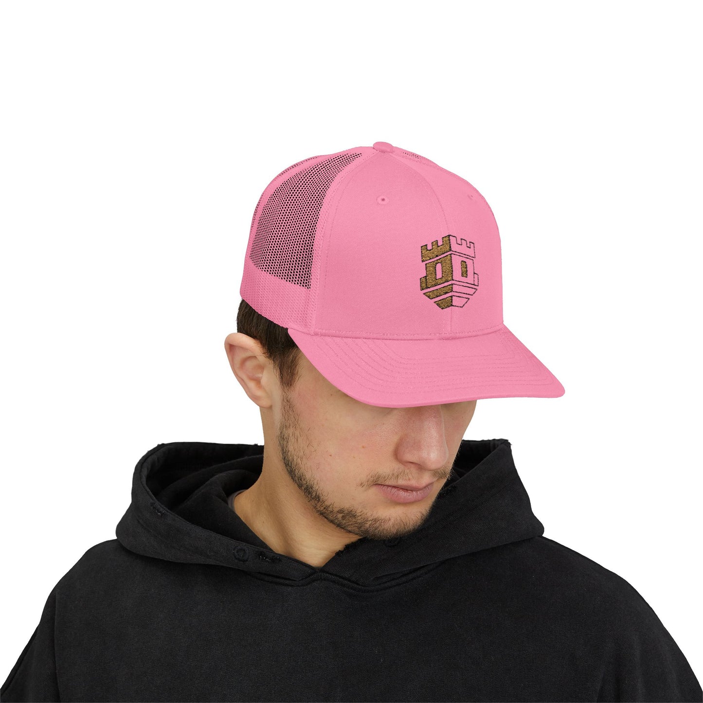 Trucker Cap with Gold Blockhouse Castle Embroidered Logo