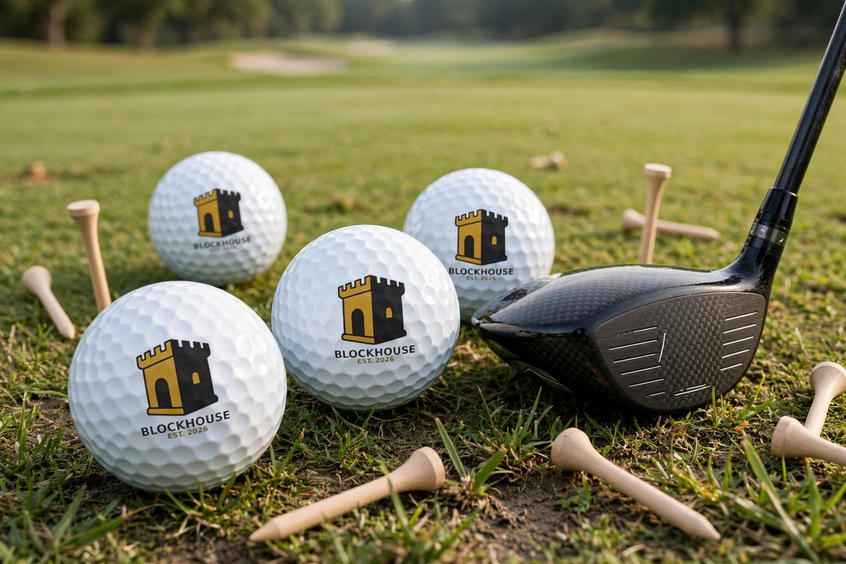 Blockhouse 2026 Limited Series Golf Balls — Wordmark Edition — lifestyle photo