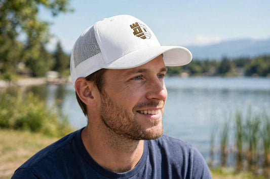 Blockhouse Castle Trucker Cap — lifestyle photo