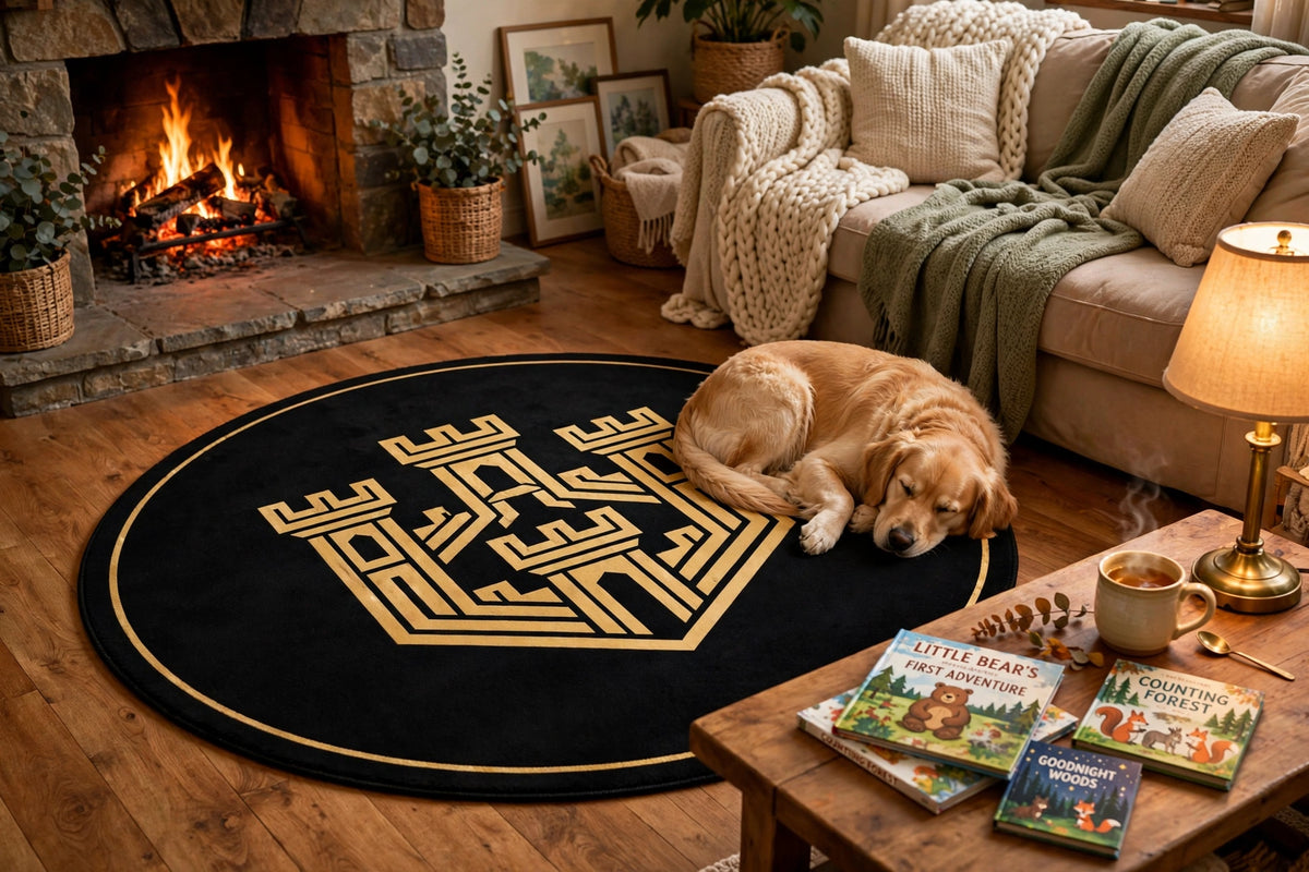 Blockhouse Castle Round Rug - cozy
