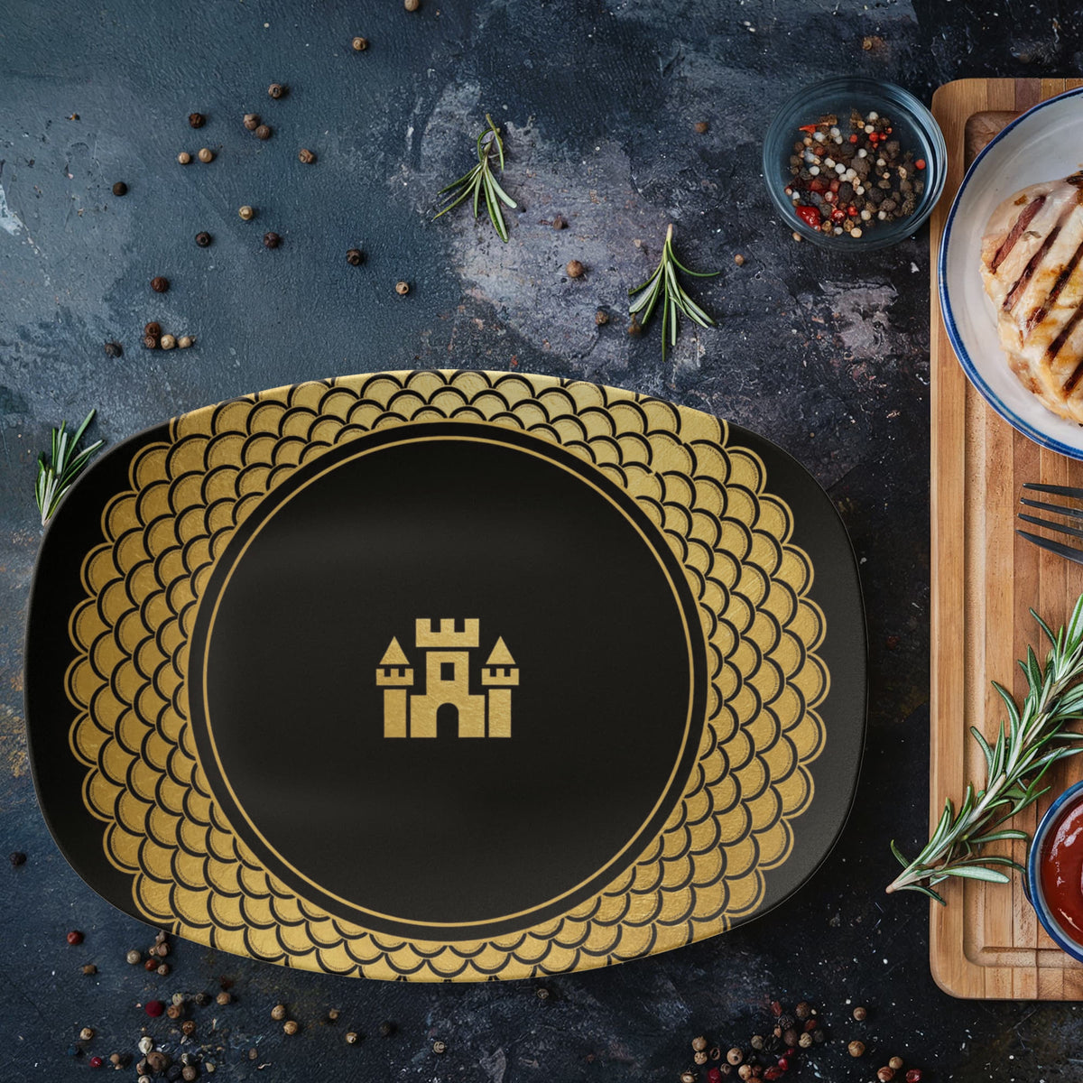 Blockhouse Platter — Dragon Scale — view 2