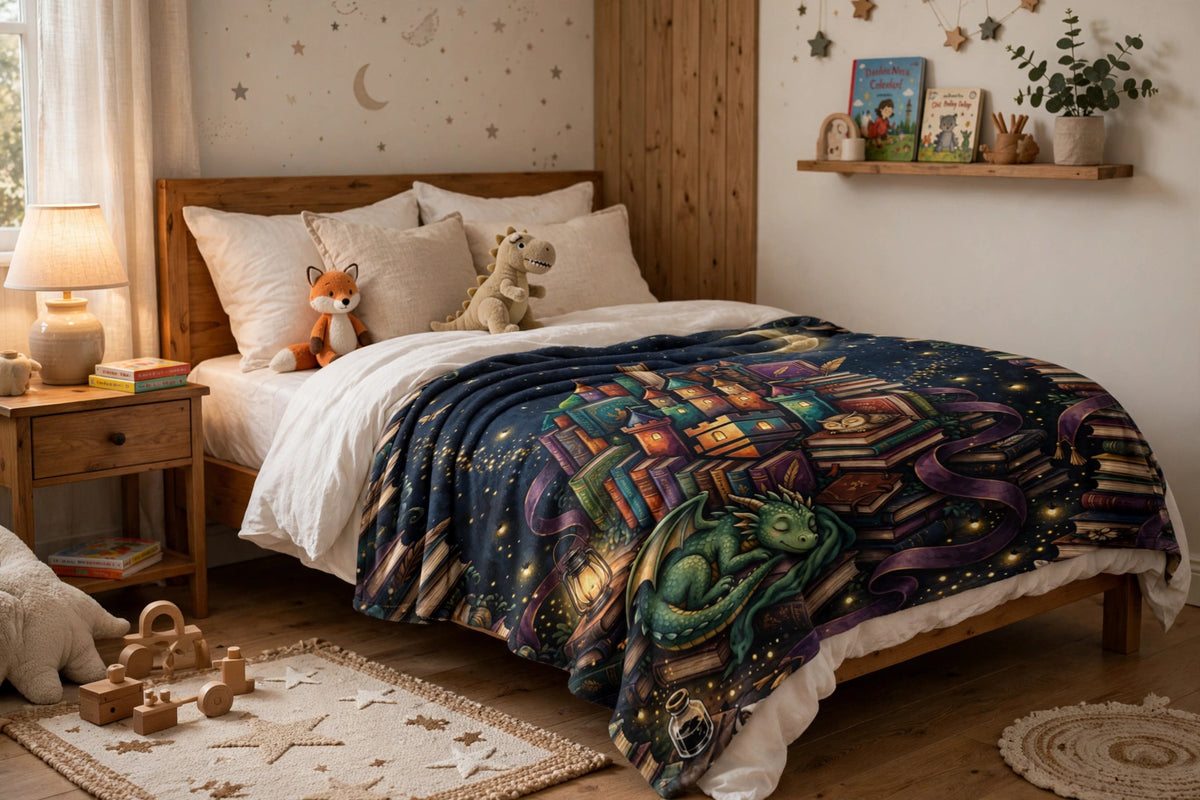 Book Castle at Night — Blanket — lifestyle photo