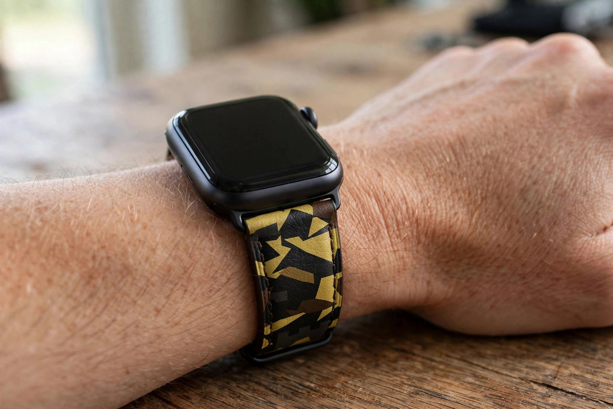 Citadel Camo Apple Watch strap worn on a wrist