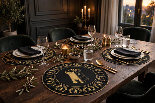 Damask Tower Placemats — front view