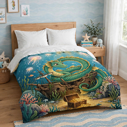 Guardian of the Reef — Duvet Cover — lifestyle photo