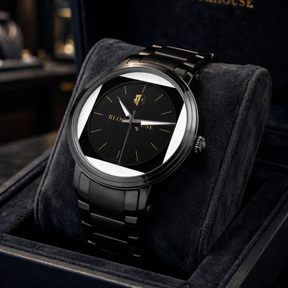 Meridian Watch — angled view in presentation case
