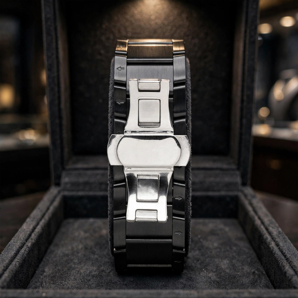 Meridian Watch — clasp detail in presentation case