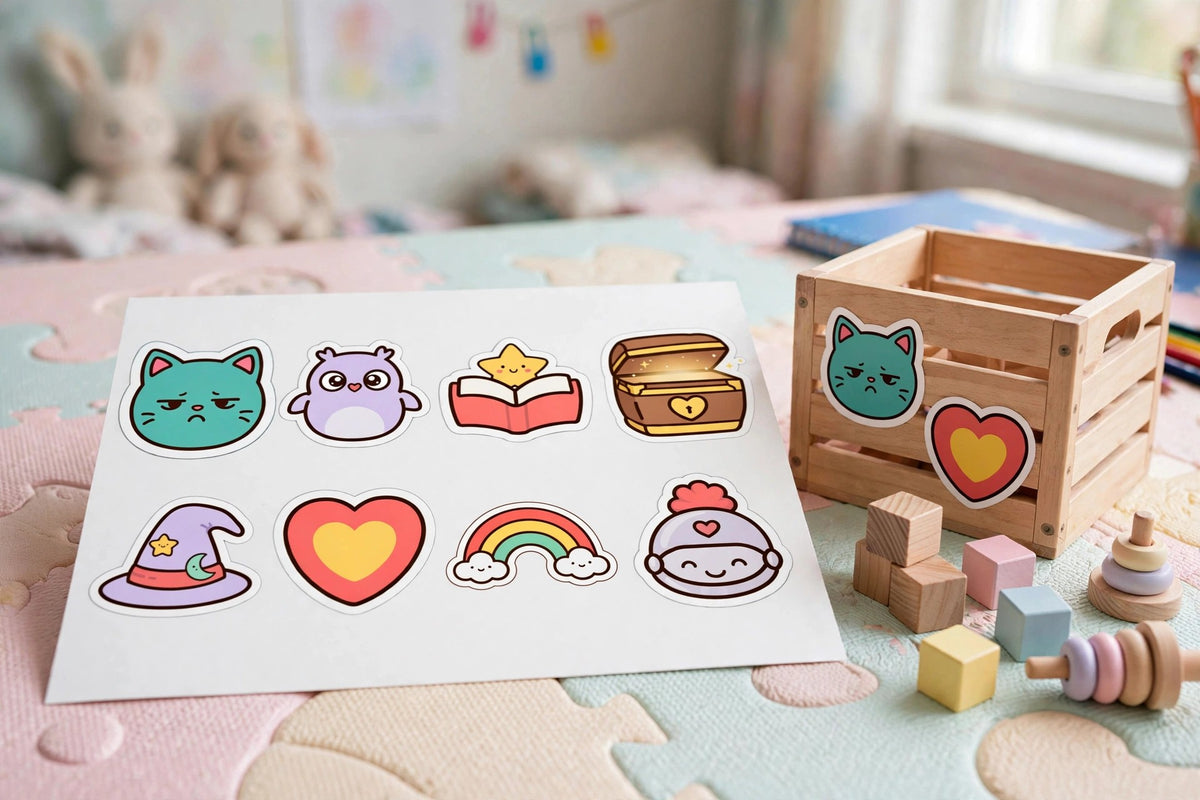 Magic Kingdom toddler sticker sheet - staged photo
