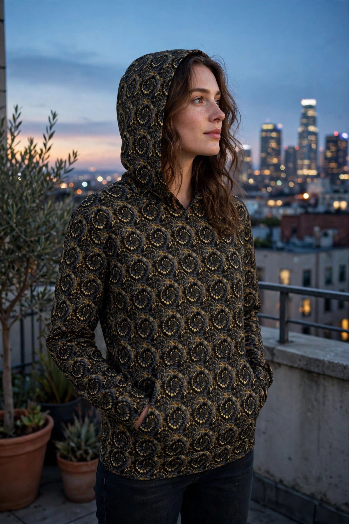 Rooftop Hoodie — lifestyle photo