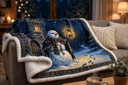 The Snowman Watchman — Sherpa Fleece Throw