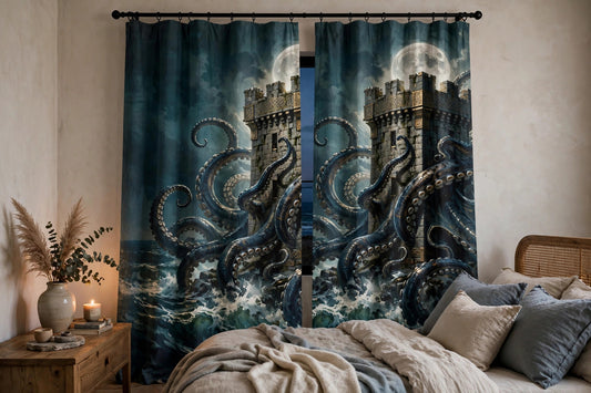 The Kraken's Embrace — Curtains — lifestyle photo