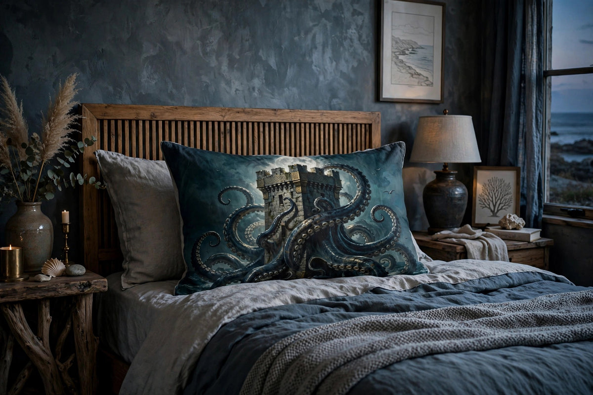 The Kraken's Embrace — Pillow Sham — lifestyle photo